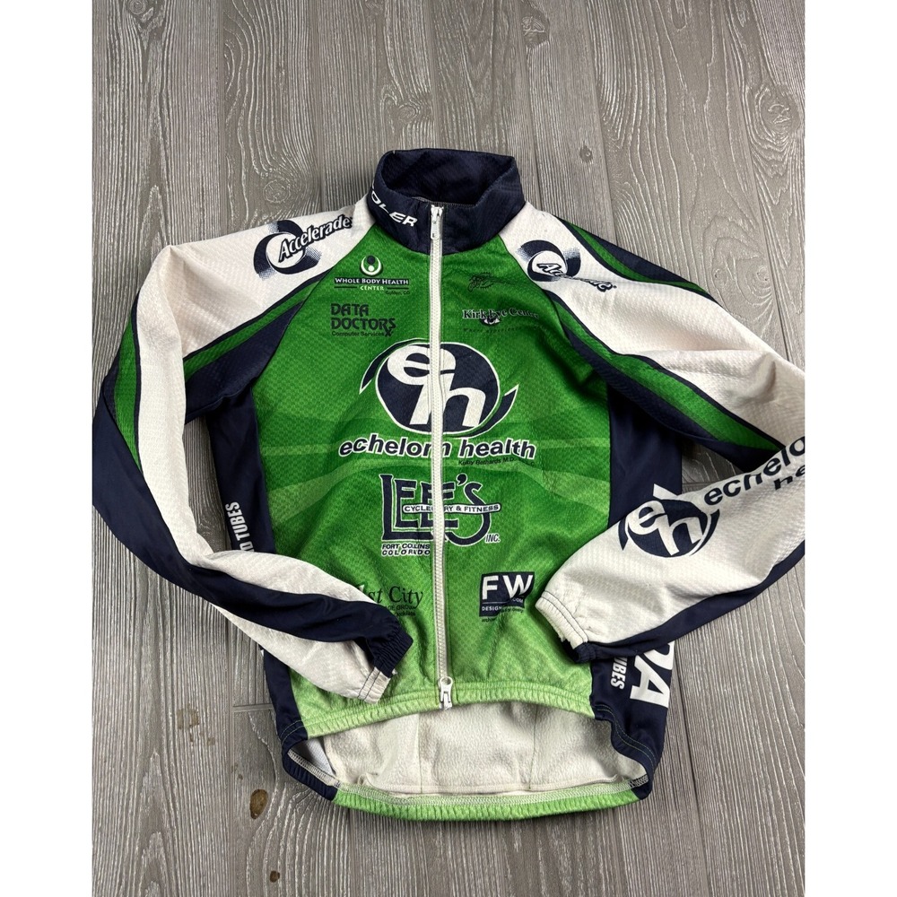 Voler Cycling Jacket Adult XS Green Windbreaker Echelon Health Bike USA Made